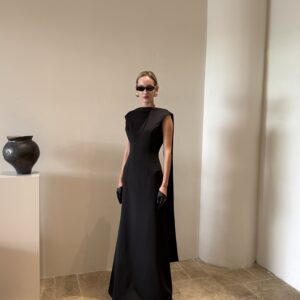 Cape midi dress