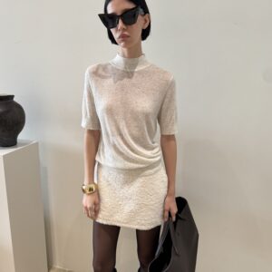 Fuzzy texture mini skirt